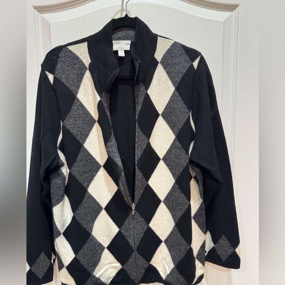 Charter Club Cashmere Zip Front Sweater Size 2X - Picture 6 of 6